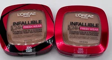 Loreal-Infallible-24H Fresh Wear-Foundation In A Powder-330 HAZELNUT--Set of 2