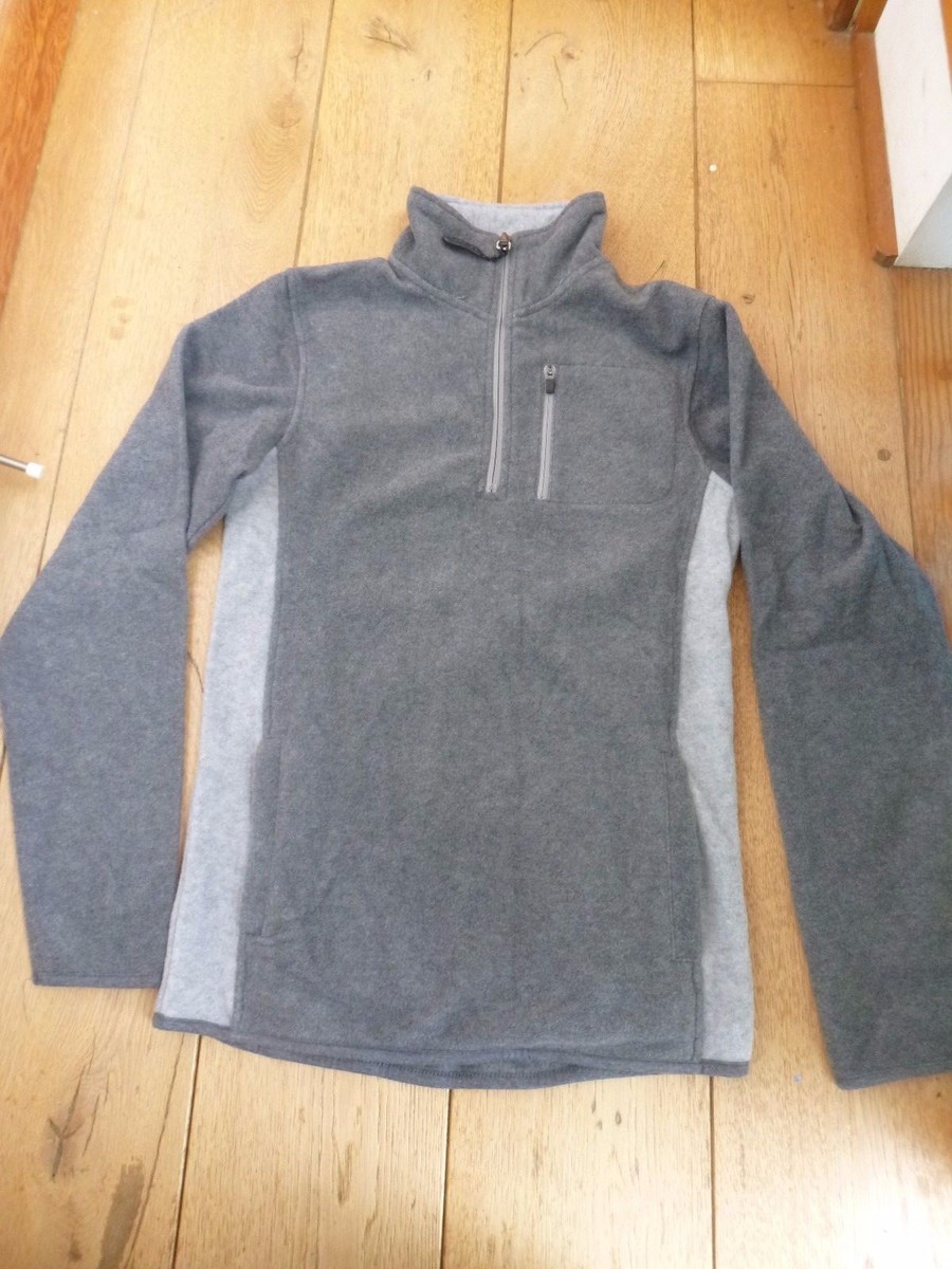 CEDAR WOOD STATE GREY QUARTER ZIP PULLOVER TOP FLEECE JACKET XS