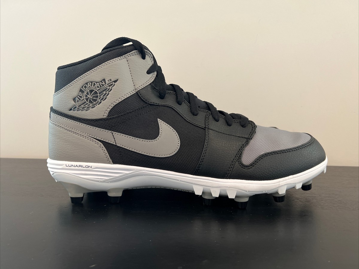 Size 16 Jordan 1 Mid TD Shadow Grey Football Cleats AR5604  display picture 2