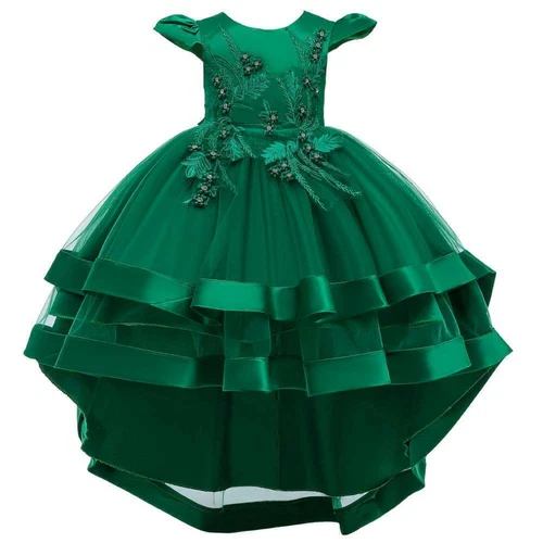 Kids Girls Bridesmaid Dress Baby Flower Bow Princess Party Wedding Tutu Dresses - Picture 3 of 22