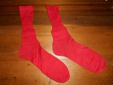 ANTIQUE pair RED SOCKS primitive