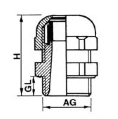 Pasamuros con Contratuerca M32x1, 5 Plástico Gris 100 Pieza - Imagen 4 de 4