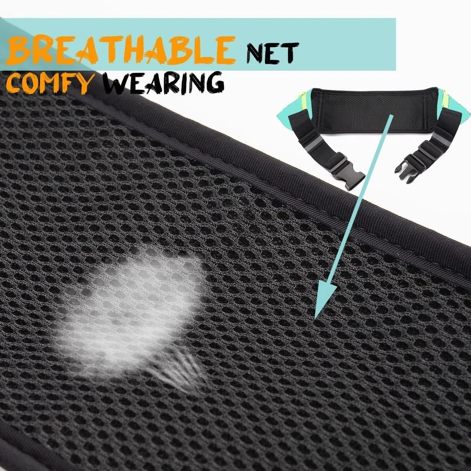 Riñonera deportiva ultra delgada cintura riñonera bolsa cinturón cremallera impermeable correr Foto 4 de 4