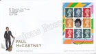GB SG DY38 FDC 2021 PAUL MCCARTNEY EX PRESTIGE BOOKLET PANE 4 LIVERPOOL TYPED