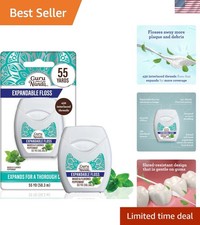Gentle Waxed Dental Floss with Peppermint Flavor - 55 Yards for Oral Hygiene