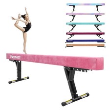 8ft Adjustable Balance Beam: High and Low Floor Beam Gymnastics Equipment for...