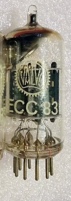 Vintage Elektronenröhre / Valvo - Type ECC83 (= 12AX7)/ 45° Getter/ geprüft /OS 