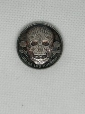 1/2 oz .999 Silver Magnetic Round - Dia de Los Muertos Sugar Skull Monarch Metal 96.50 per troy oz