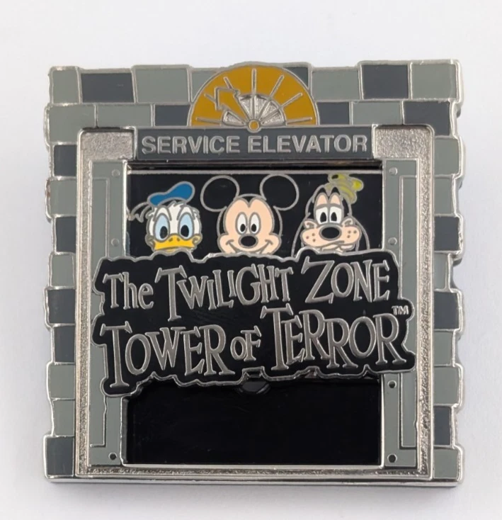 Disney Mickey Mouse Donald Duck & Goofy - Tower of Terror Slider Pin