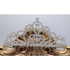 Silver-Tone Tiara with Clear Rhinestones