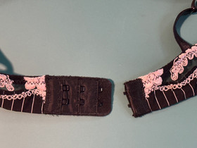 LISE CHARMEL Black White Lace-Embroidered Mesh Demi Cup Underwire Bra 32B