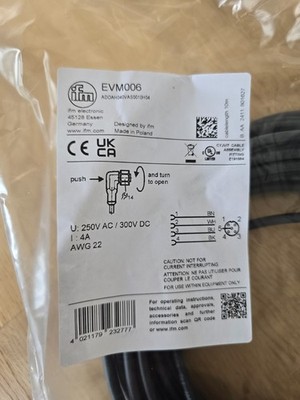 ifm EVM006 Anschlusskabel 10 m Sensorleitung NEU