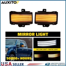 For 2017-2023 Ford Super Duty F250/F350/F450/F550 Clear LED Side Mirror Light H