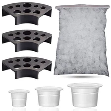 303Pcs Tattoo Ink Caps Kit - Emalla 3Pcs Black 300pcs ink caps+3pcs holders 