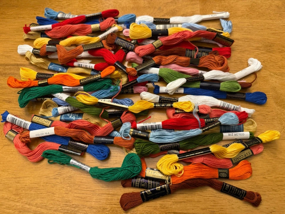 Mixed Lot Of 50 Skeins J&P Coats DMC Bucilla Embroidery Floss Multi Color - Image 2 of 4