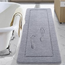24x48 Inch Luminous Non Slip Bathroom Rugs Runner Extra Soft Microfiber Gray