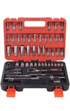 53PCS 1/4" Drive Socket Set Ratchet Wrench Bits Spanner Auto Car Repair Tool Kit