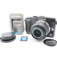  N.MINT Olympus PEN E-PL2 Digital Camera 14-42mm Lens Black w/ Charger Japan