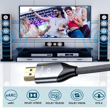 Premium HDtv Cable V2.1 Ultra HD 8K 2160p 3D High Speed Braided Ethernet AU — image 8
