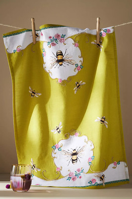 Anthropologie Lou Rota Queen Bee Dish Towel (New)