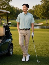 Nick Graham Everywhere Men s Small Stretch Modern Fit Mint Geometric Shirt Golf