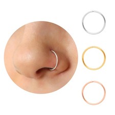Thin Nose Rings Hoops for Women/Men,Tiny Small 1pc-20 gauge-8mm, Silver