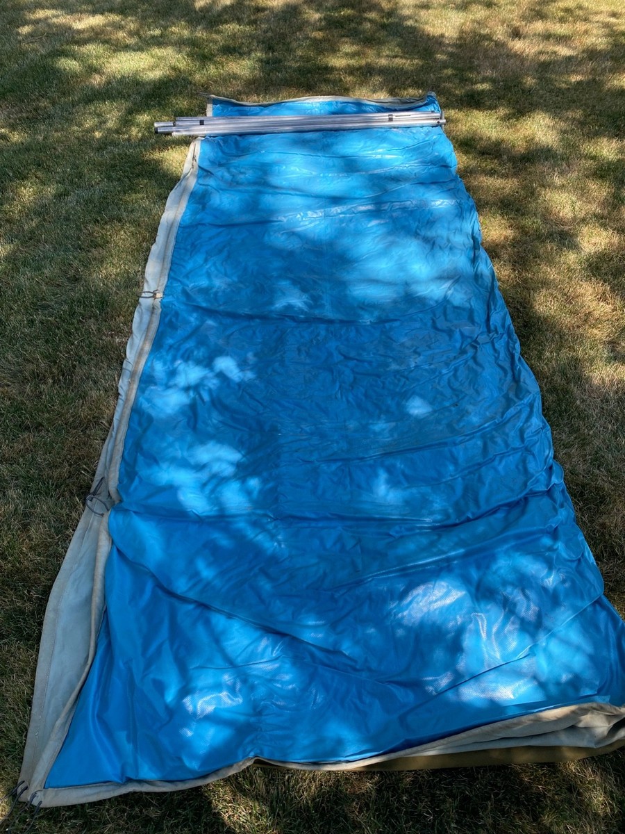 Coleman Olympic Canvas Tent 10×8 Very Nice Vintage Coleman Olympic Canvas Springbar Tent Blue