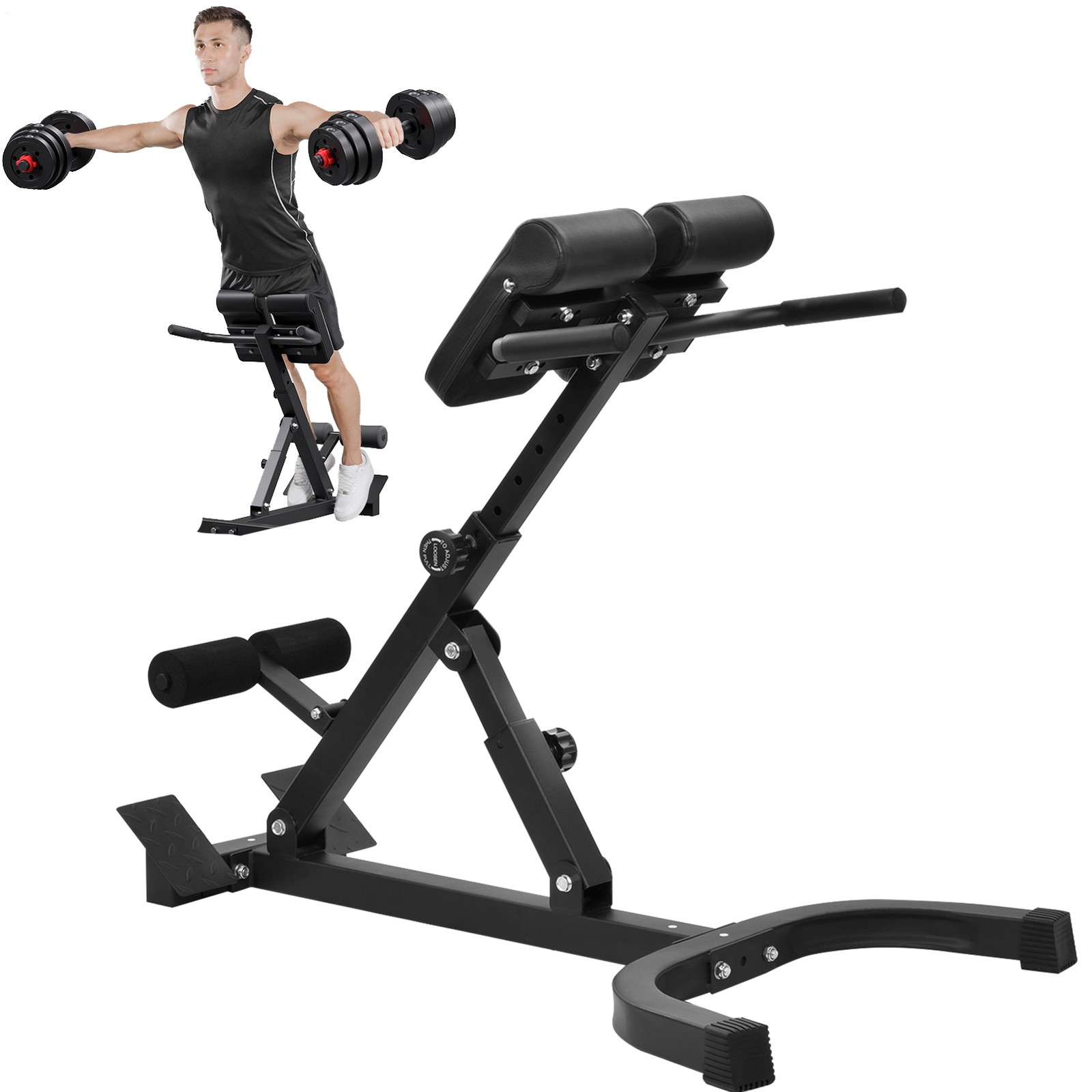 Multi-Functional Back Extension Roman Chair for Home Gym Fitness