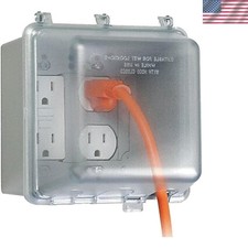 2-Gang Weatherproof In-Use Electrical Outlet Cover, NEMA 3R, Easy Install, Clear