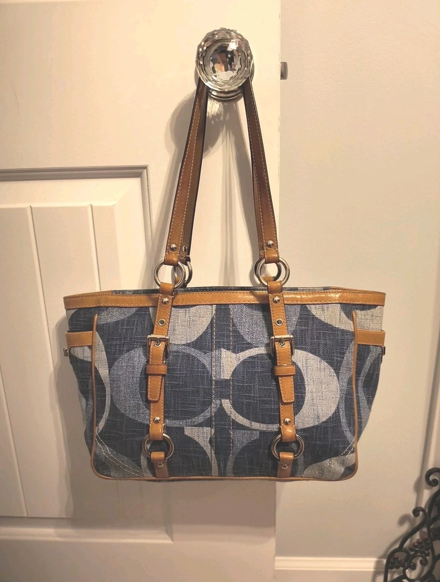 Coach Blue Signature Handbag for sale | eBay