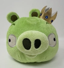 Angry Birds Crown Pig Plush Stuffed Animal Toy Commonwealth Rovio 5” NO SOUND