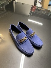 Versace Men’s Blue Suede Loafers Size EU 42 / US 9 Dress Shoes