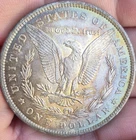 1883 O Morgan Silver Dollar Unc US Coin Monster Rainbow Toned