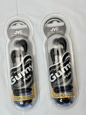 JVC HAFX7B - Gumy Plus Earbud Headphones Set Of 2 Brand New Olive Black