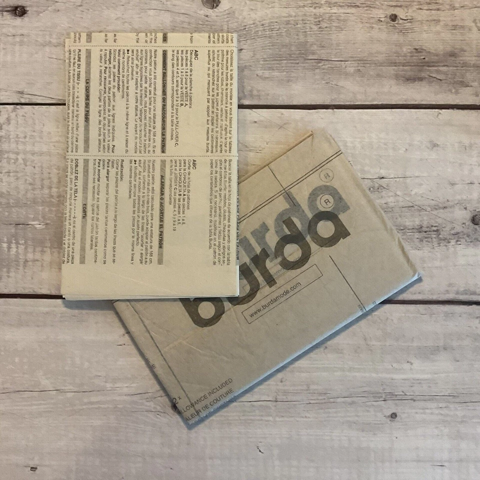 Burda 8026 Sewing Pattern Utility Military Jacket Pockets Collar Size 8-20 UNCUT - Image 3 of 3