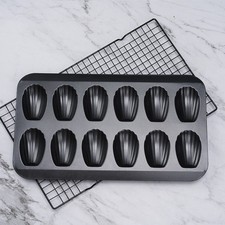 Carbon Steel 12-Cavity Madeleine Baking Tray Heat-resistant Cookie Pan  Bakery