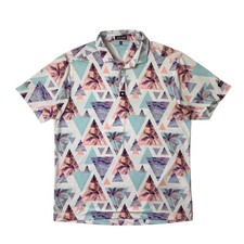 Bad Birdie Polo Shirt Mens XL Cali Triangle Geometric Palm Tree Performance Golf