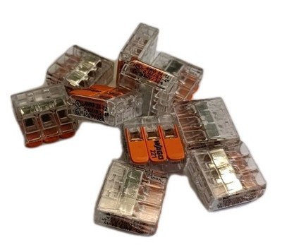 Wago 221-413 LEVER-NUTS 3 Conductor Compact Connectors -  Pack of 10