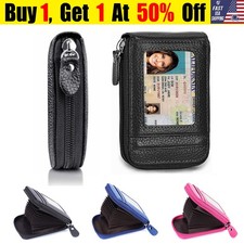 Small Genuine Leather Wallet for Women, RFID Blocking Credit Card Holder Wallet