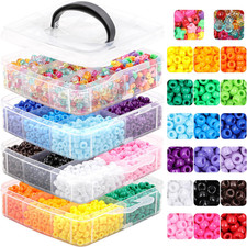 Pony Beads for Bracelets 4800 Pcs Plastic Beads for Friendship Bracelets Necklac