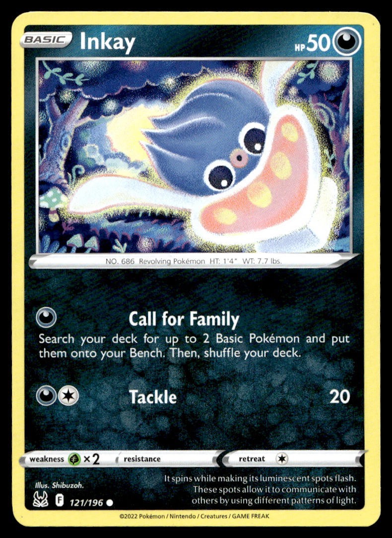 Inkay 121/196 Pokemon Card Lost Origin Common 50 HP Lightly Played N34