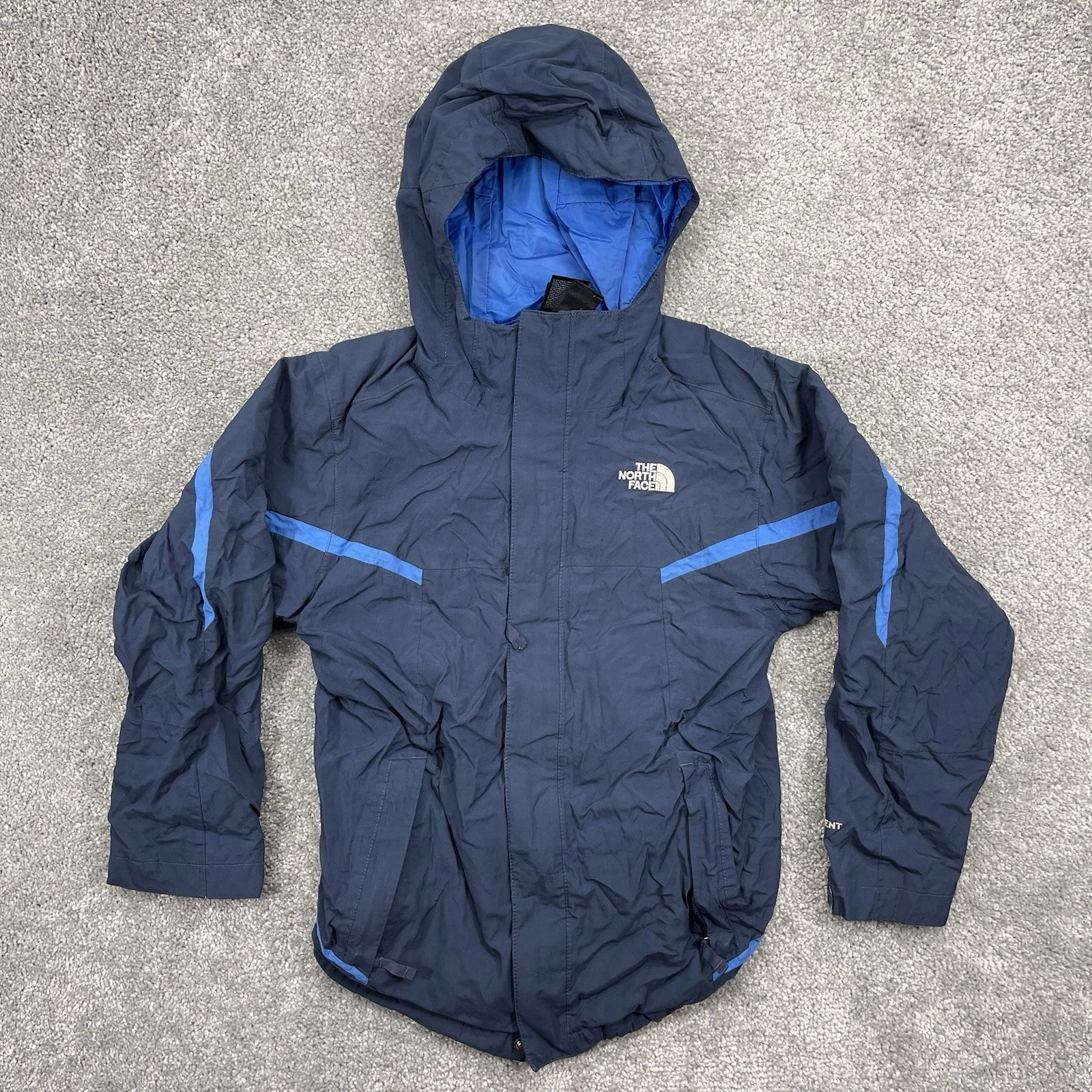 The North Face Jacket Youth Boys Medium 10/12 Blue Hyvent Full Zip Hooded