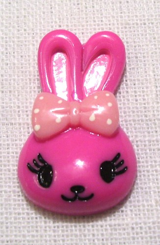 R09 / LOT de 2 EMBELLISSEMENTS résine - LAPIN PÂQUES NOEUD à POIS - 23 x 35 mm - Picture 5 of 5