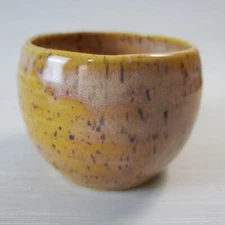 Studio Art Pottery Small Planter Trinket Dish Speckle Glaze Stamp Signed 2.5"
