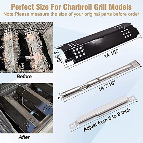 Kit Ricambi Per Griglia Charbroil Gas2Coal | Piastre Termiche, Bruciatori E Griglie In Ghisa | Modelli 463370516, 463370519 - Foto 8