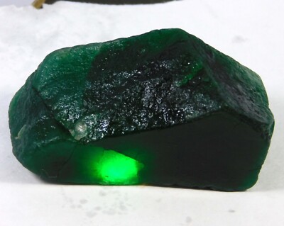 Huge 338.60 Ct Natural Colombian Green Emerald Rough Certified Loose Gemstone