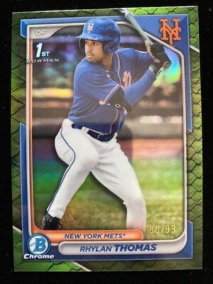 2024 Bowman Chrome RHYLAN THOMAS 1st Rookie GREEN REFRACTOR #/99 