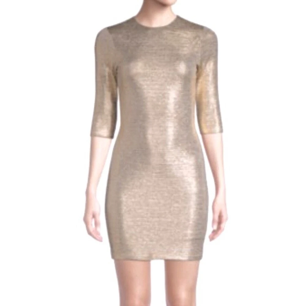 Alice and olivia clearance delora metallic dress