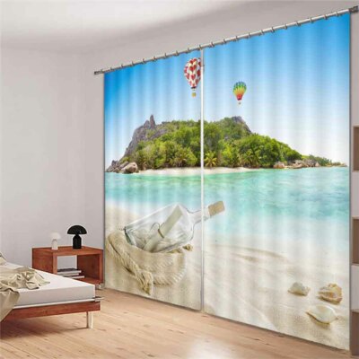Evil Intentions Island 3D Curtain Blockout Photo Printing Curtains Drape Fabric