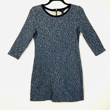 Gap Women’s Sweatshirt 3/4 Sleeve Tunic Sheath Dress Preppy Comfort Navy M